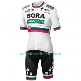 Fahrradbekleidung Radtrikot Kurzarm + Trägershorts 2020 BORA-hansgrohe Slowakischer Meister N001